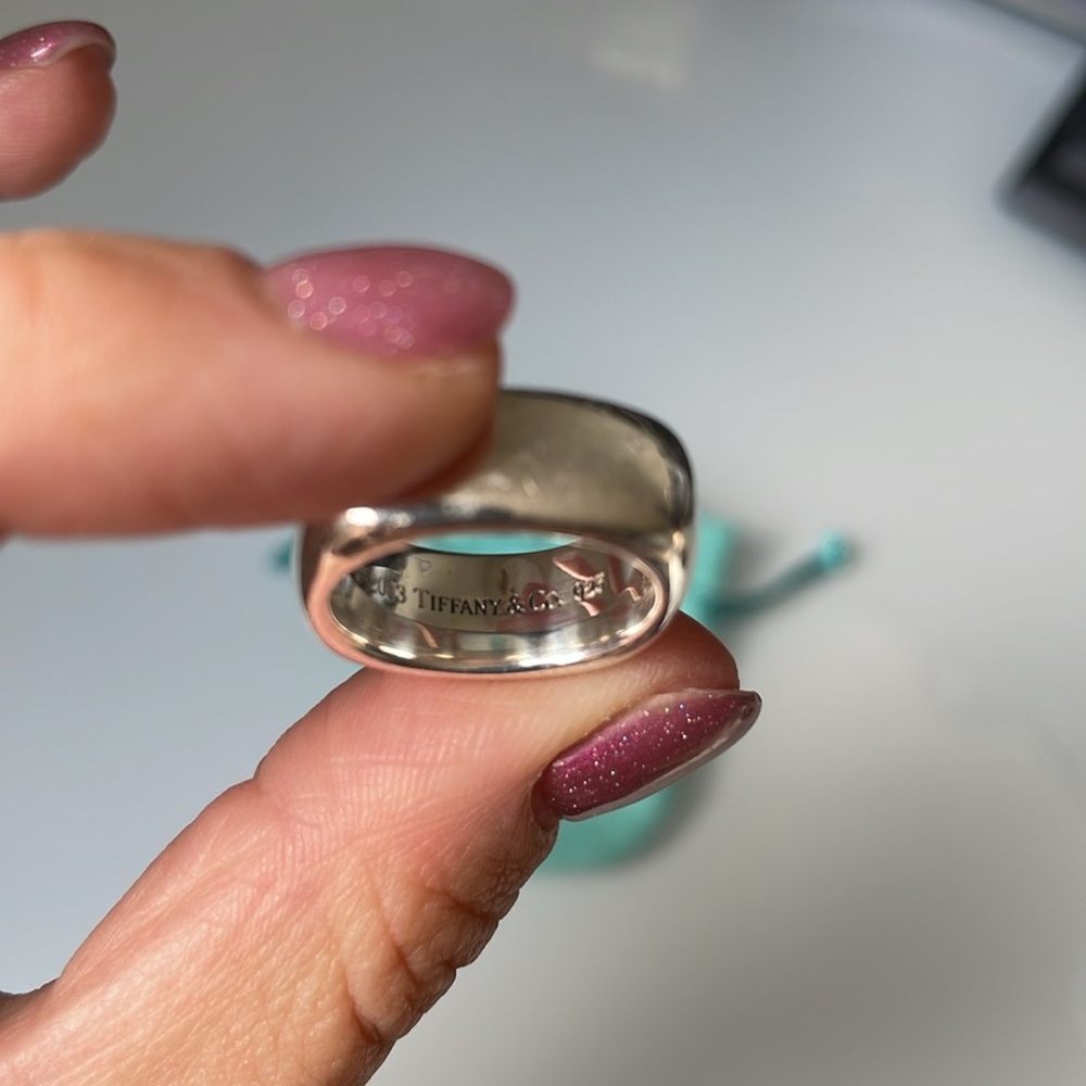Tiffany Square Cushion Sterling Silver Ring size 6 - Picture 3 of 4